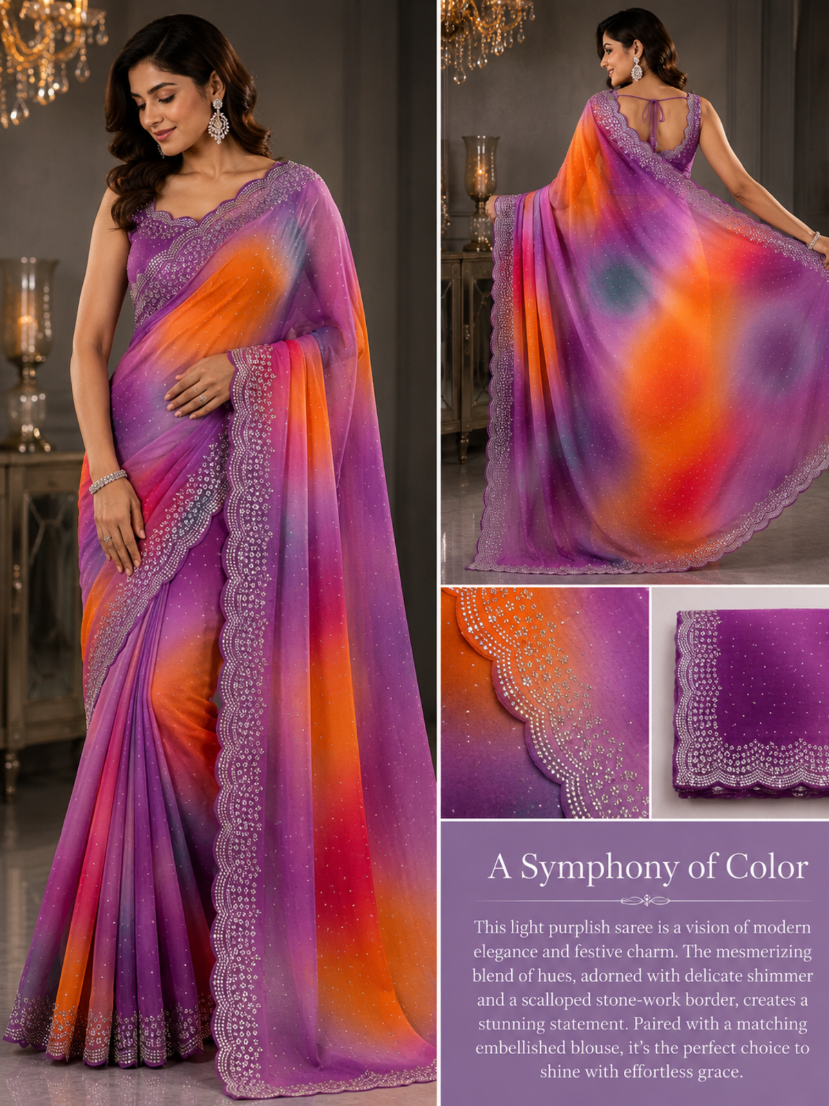 Ombre Saree