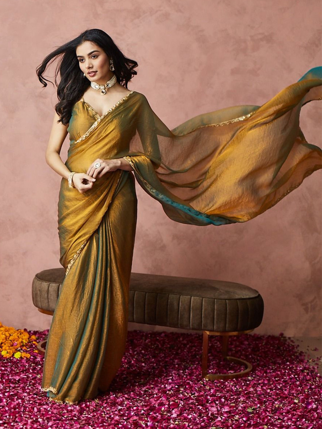 Jimmy Choo Woven Shimmer Saree