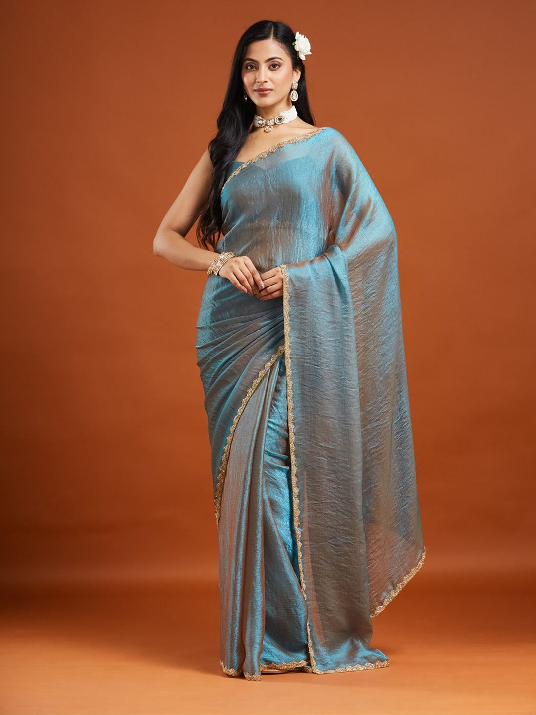 Jimmy Choo Woven Shimmer Saree